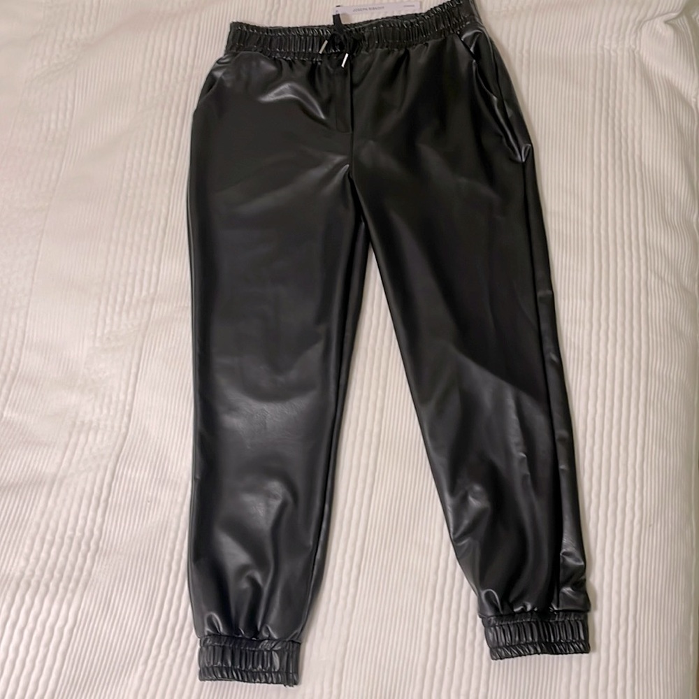 Joseph Ribkoff Black Leather Pants
